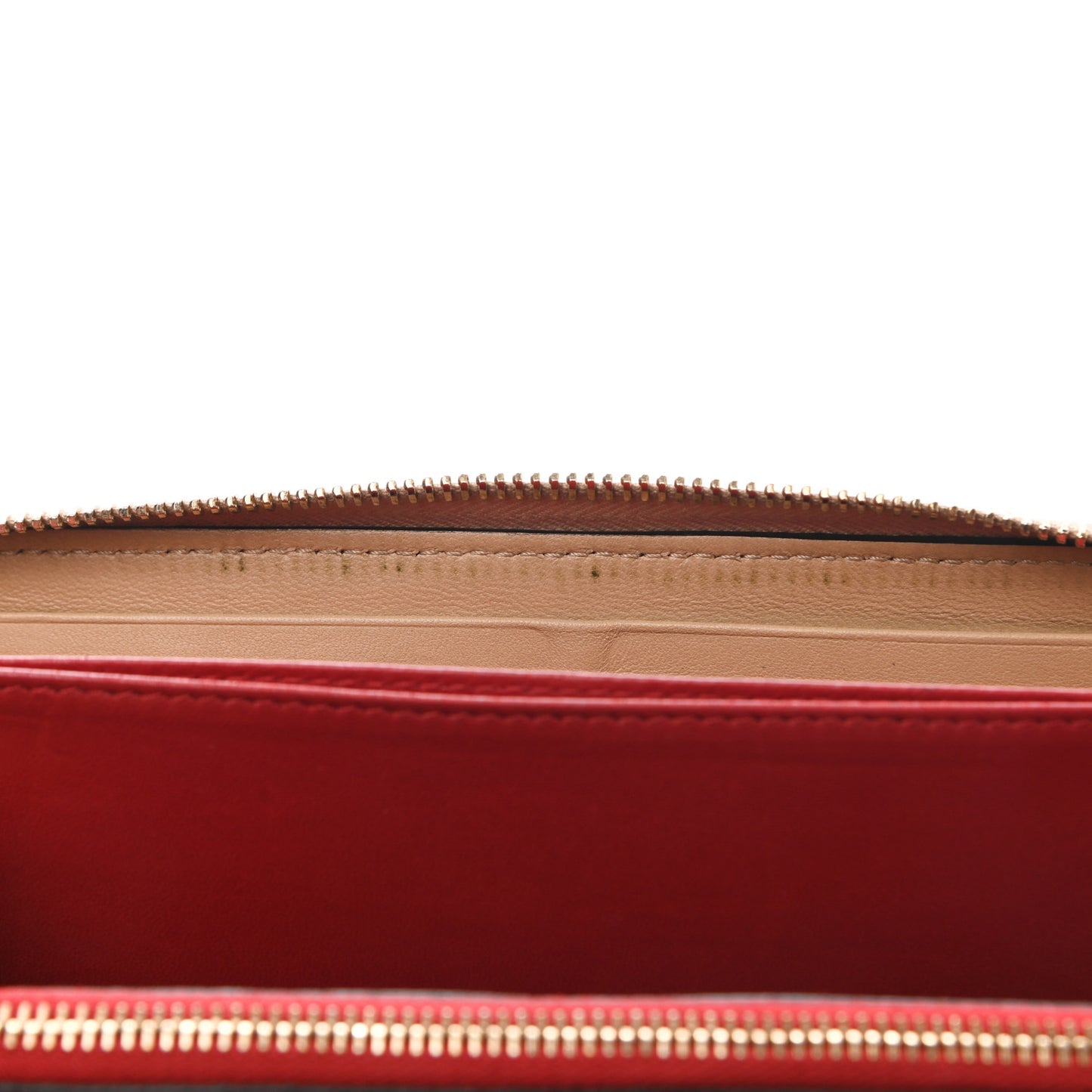 Nappa Rockstud Spike Zip Around Wallet Camel Rose