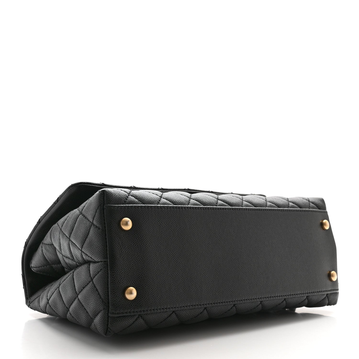 Chanel Caviar Lizard Embossed Quilted Small Coco Handle Flap Black 4 of 10