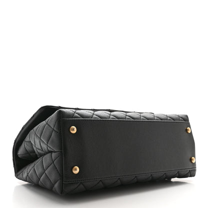Chanel Caviar Lizard Embossed Quilted Small Coco Handle Flap Black 4 of 10