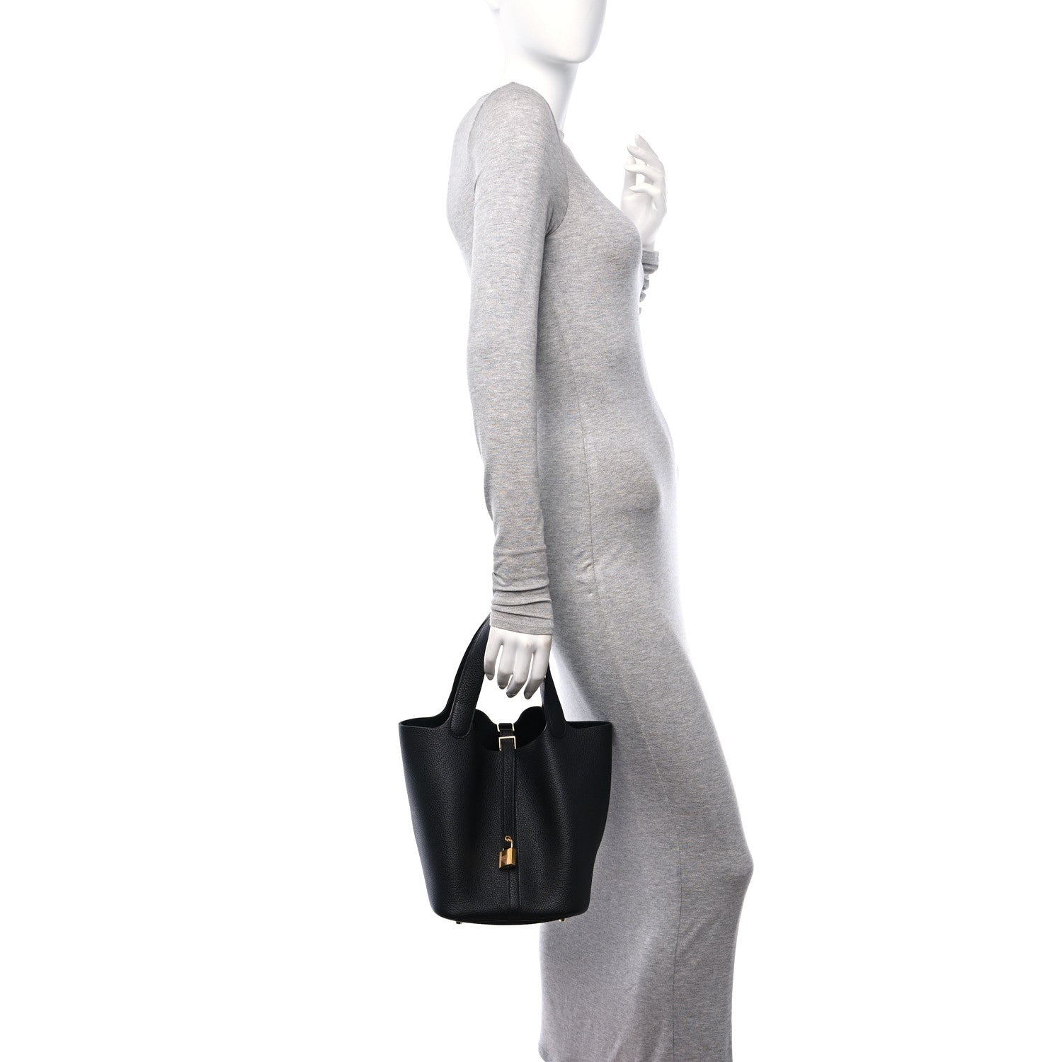 Hermes Taurillon Clemence Picotin Lock 22 MM Black 2 of 11