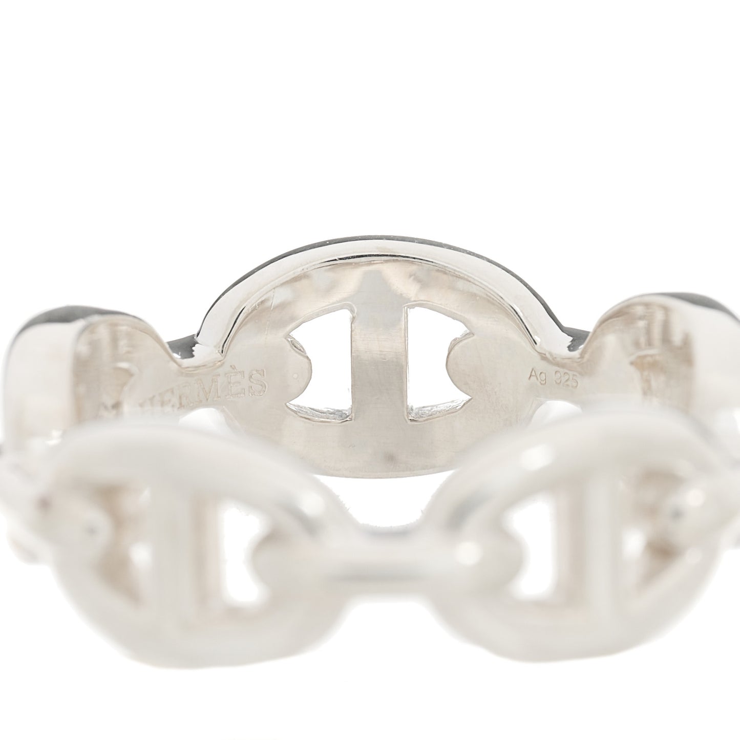 Sterling Silver PM Chaine d'Ancre Enchainee Band Ring 55 7.25