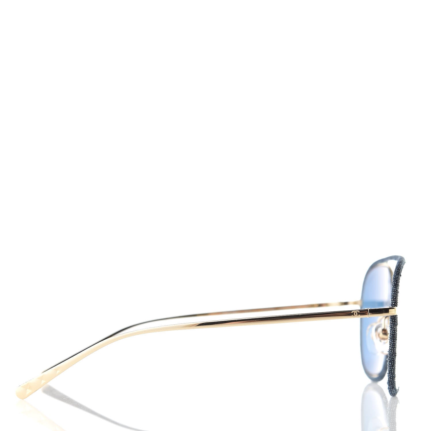 Chanel Metal Denim Pilot Sunglasses 4249-J Gold Dark Blue 3 of 7