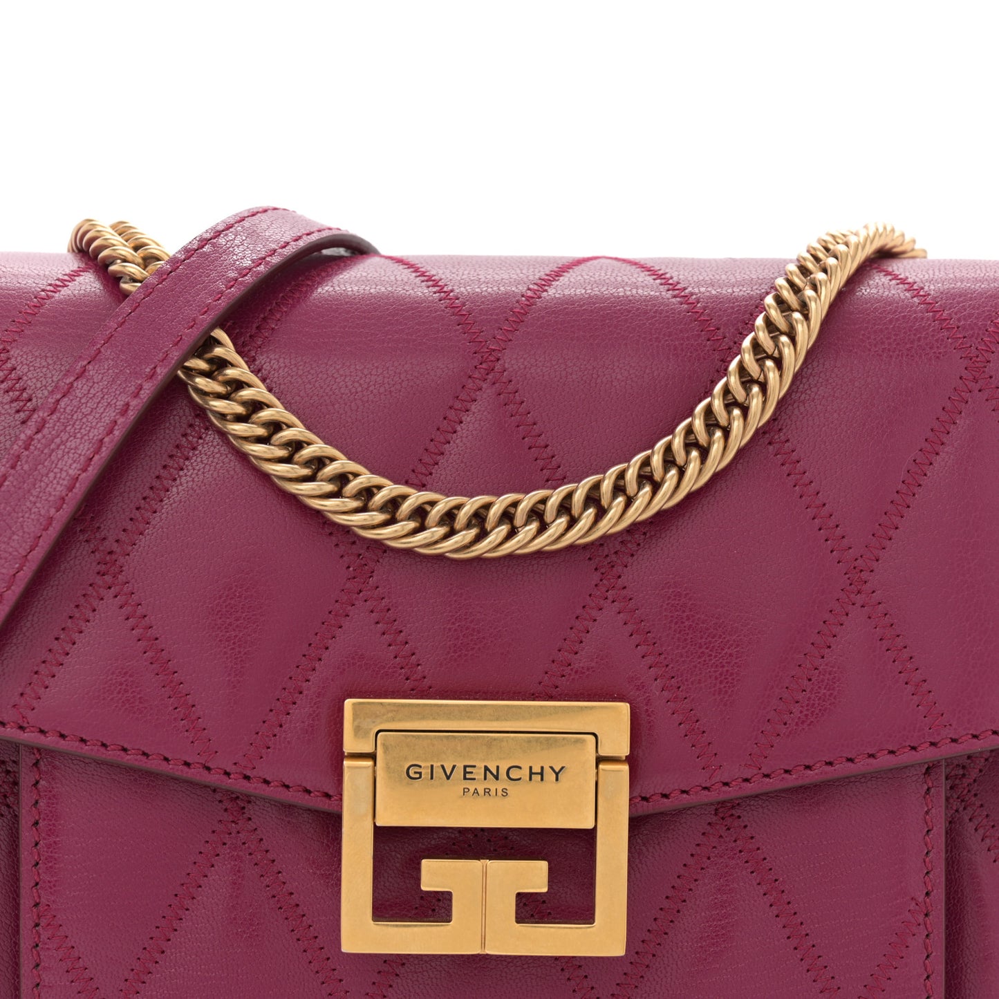 Goatskin Quilted Small GV3 Shoulder Bag Orchid Purple