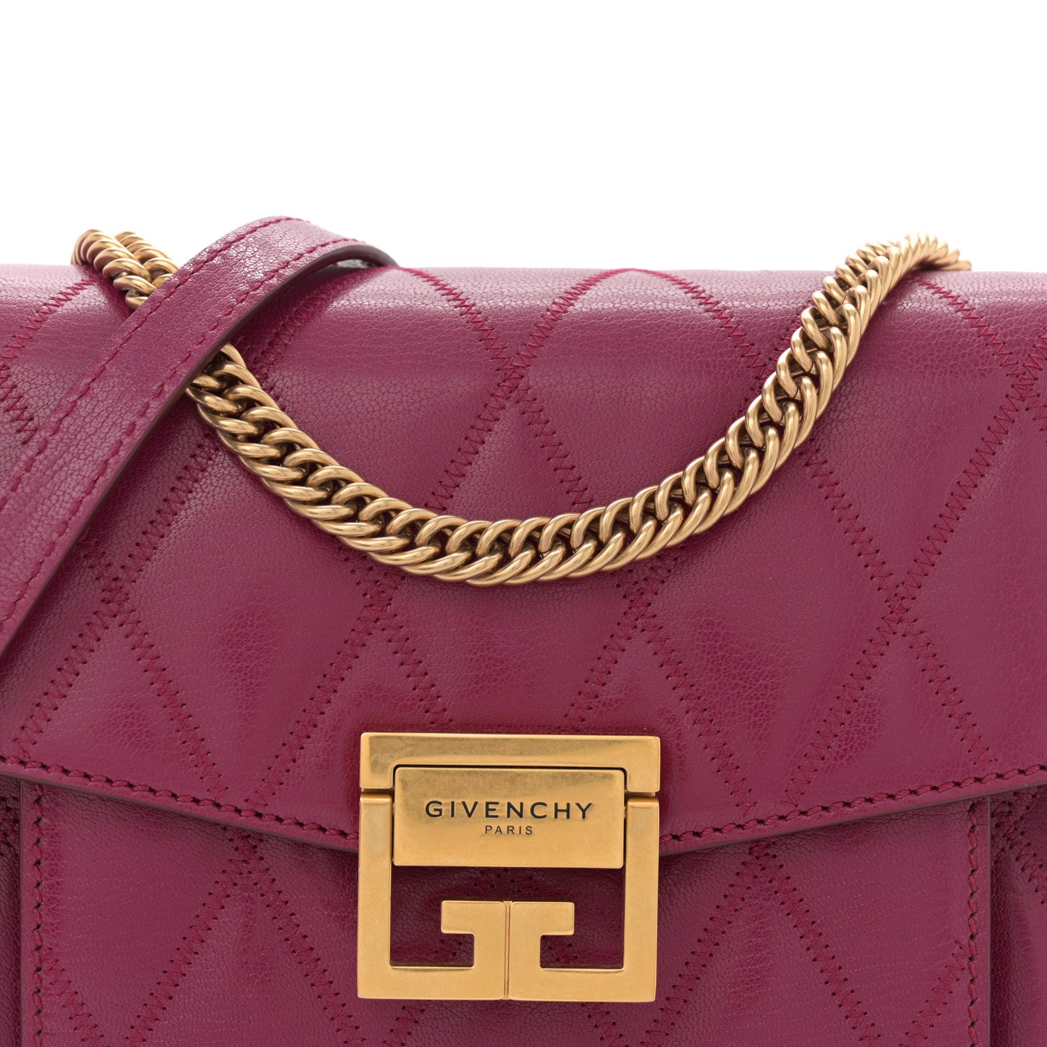 Givenchy Goatskin Quilted Small GV3 Shoulder Bag Orchid Purple 7 of 9