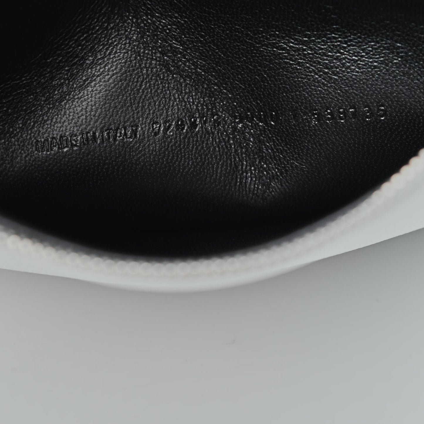 Signature Grained Calfskin Large Ville Zip Pouch White