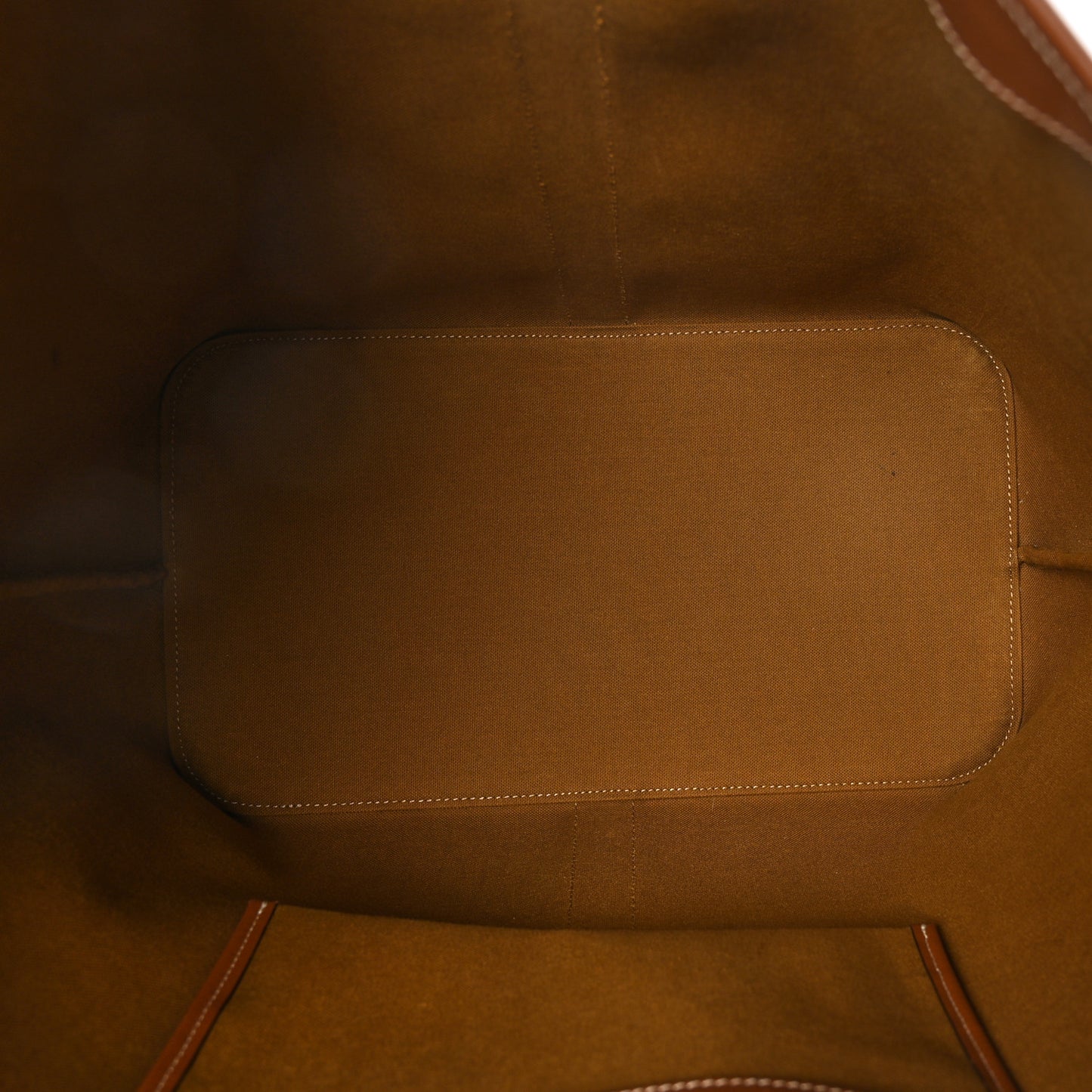 Triomphe Canvas Calfskin Medium Cabas Bag Tan