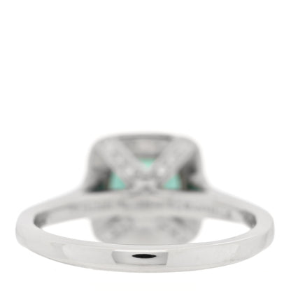 Tiffany Platinum Diamond Green Tourmaline Legacy Ring 53 6.5 3 of 4