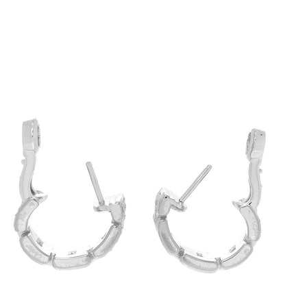 Cartier 18K White Gold Diamond Panthere Maillon Earrings 3 of 6