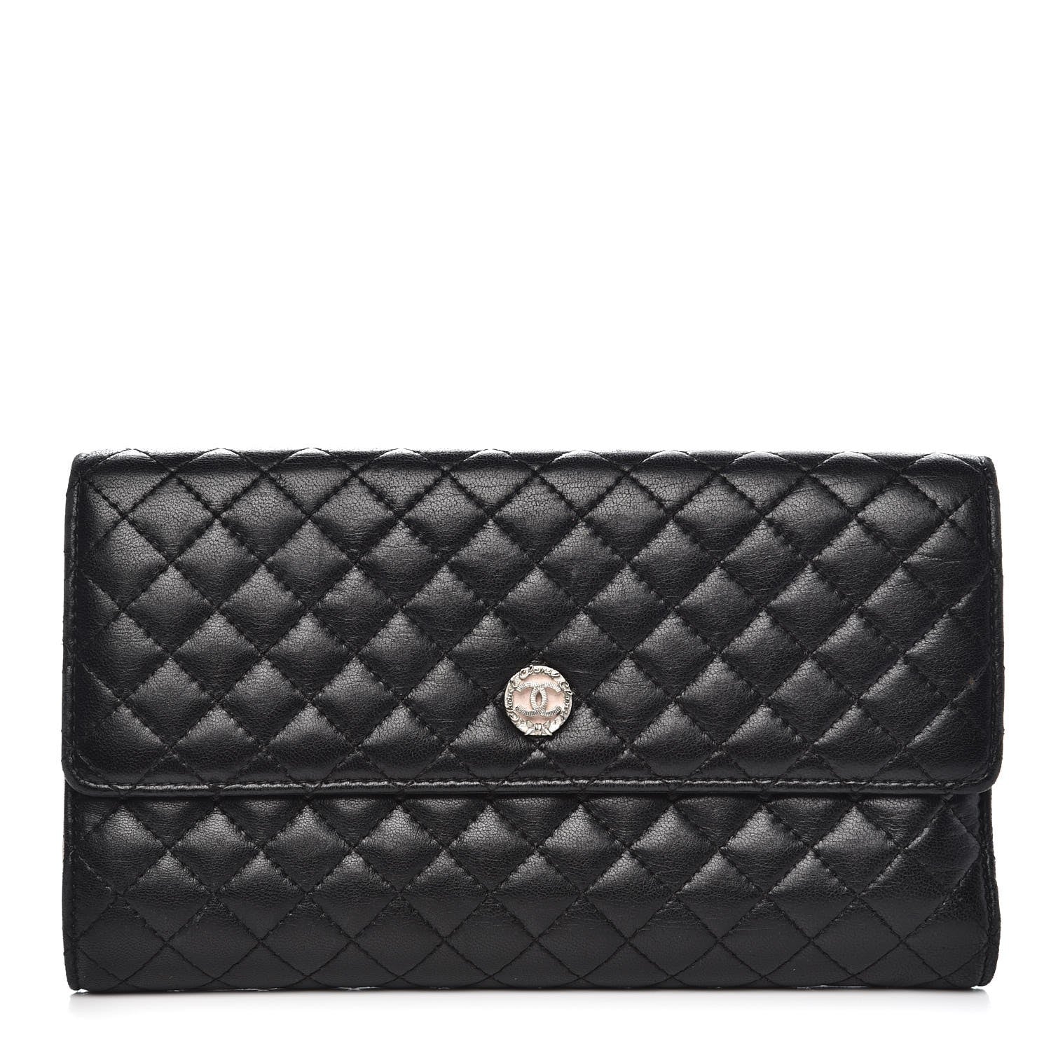 Chanel Lambskin Micro Quilted Tri-Fold Wallet Black 1 of 17