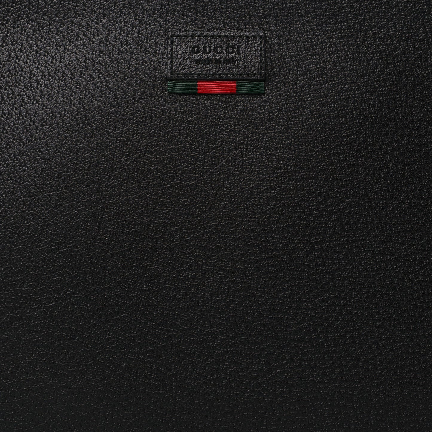 Dollar Calfskin Boar Effect Web Zip Wristlet Pouch Black