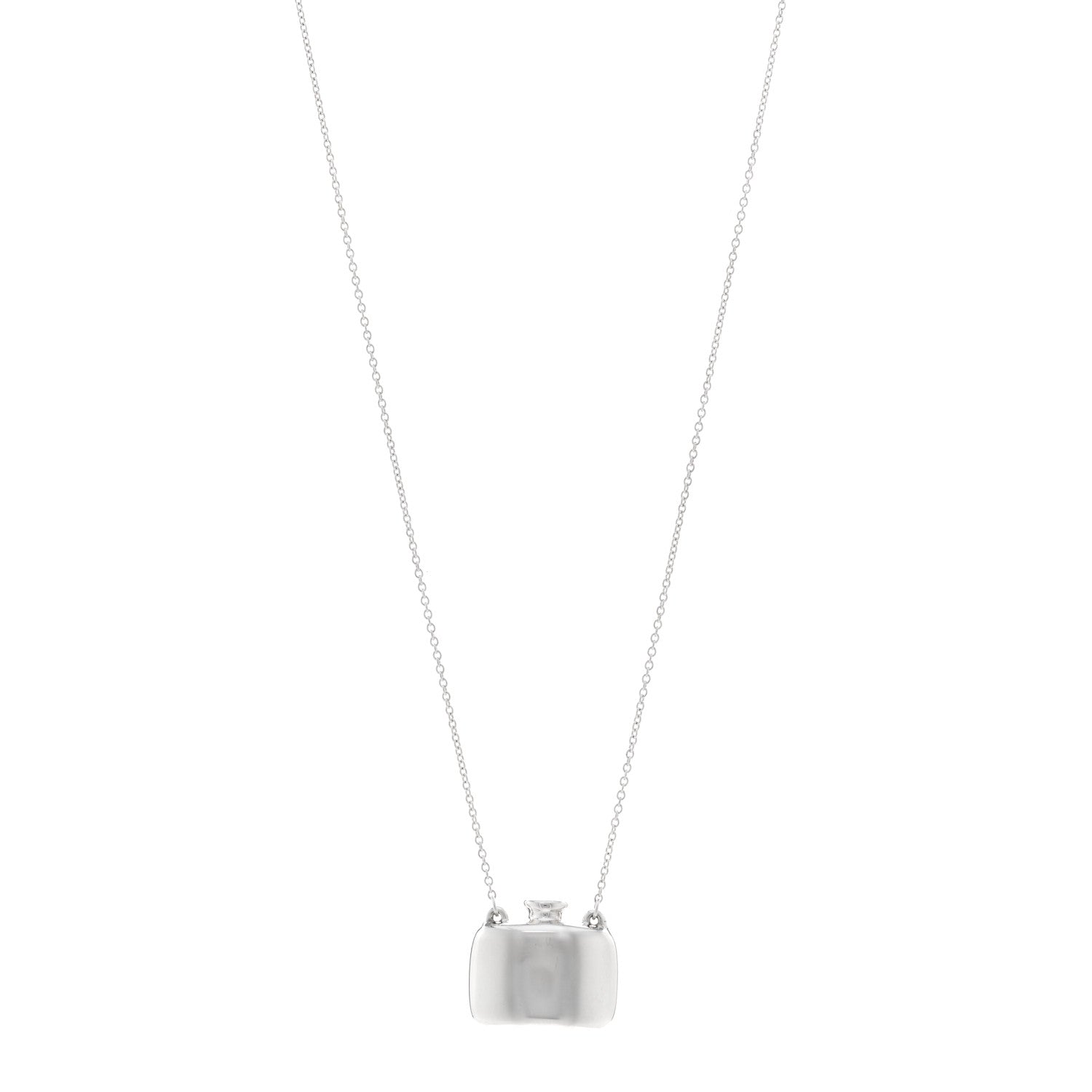 Tiffany Sterling Silver Elsa Peretti Square Bottle Pendant Necklace 1 of 5
