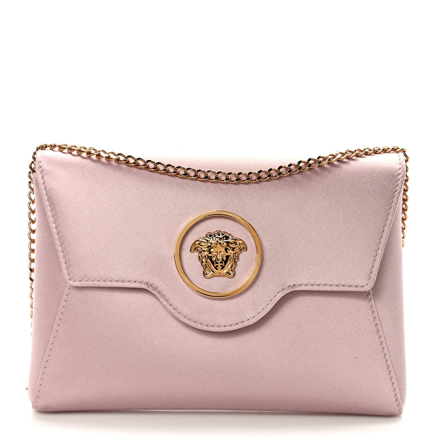 Satin La Medusa Envelope Clutch Dusty Rose