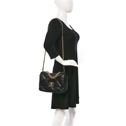 Chanel Lambskin Quilted Medium Chanel 19 Flap Black 2 of 10