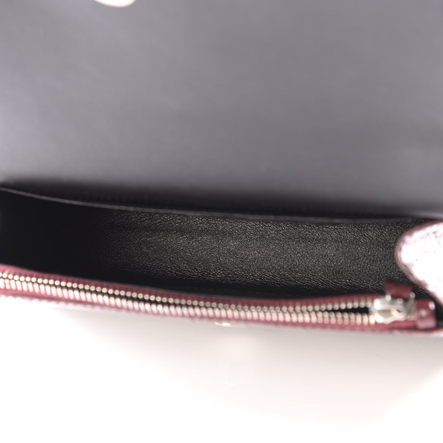 Calfskin Crocodile Embossed Monogram Kate Belt Bag Burgundy