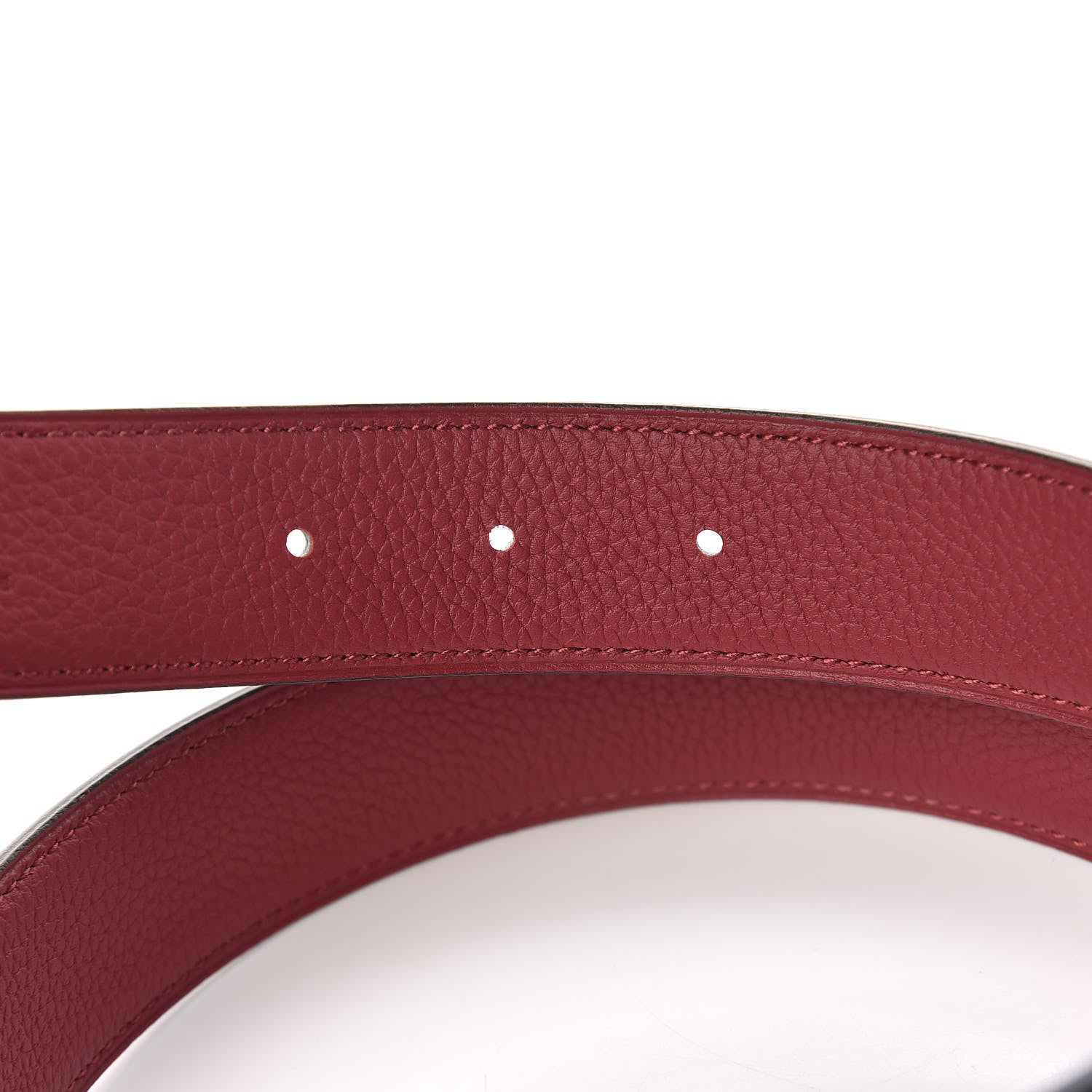 Hermes Box Togo 32mm H Belt 85 Black Rouge Grenat 5 of 6