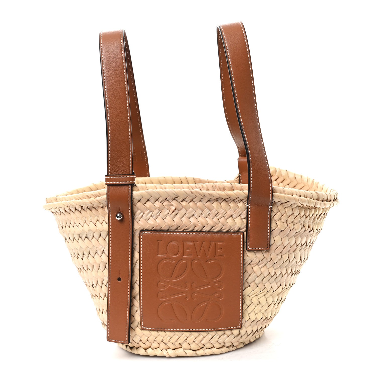 Loewe Raffia Small Basket Tote Bag Natural Tan 1 of 10