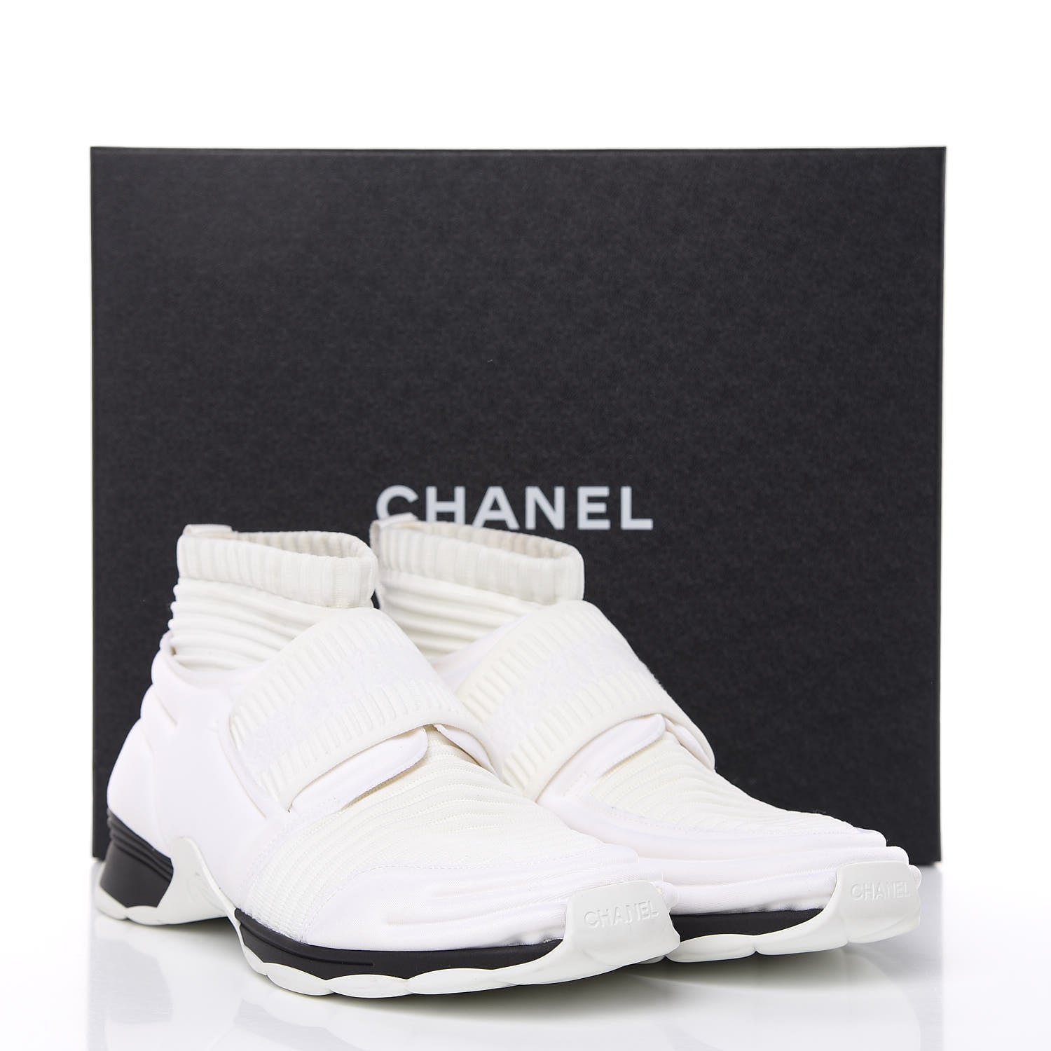 Chanel Stretch Fabric CC Sneakers 38 White 10 of 10