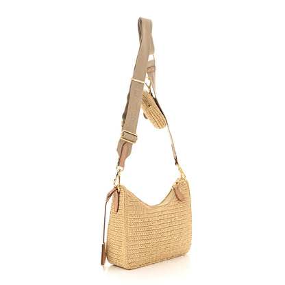 Prada Yarn Raffia Effect Crochet Re-Edition 2005 Shoulder Bag Naturale 3 of 11