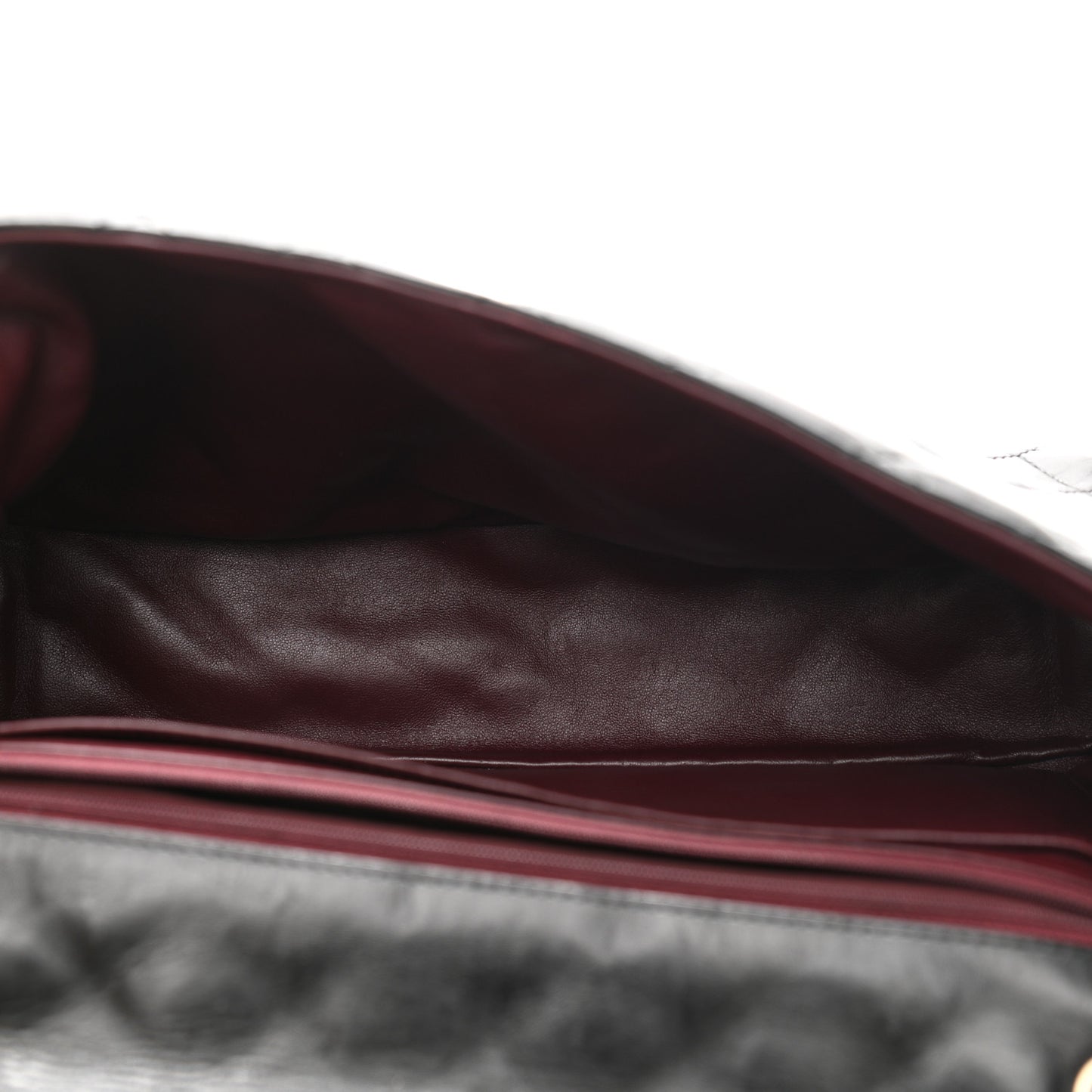 Washed Lambskin Quilted Maxi Single Flap Black