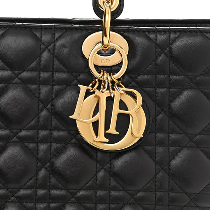 Christian Dior Lambskin Cannage Large Lady Dior Black 8 of 10