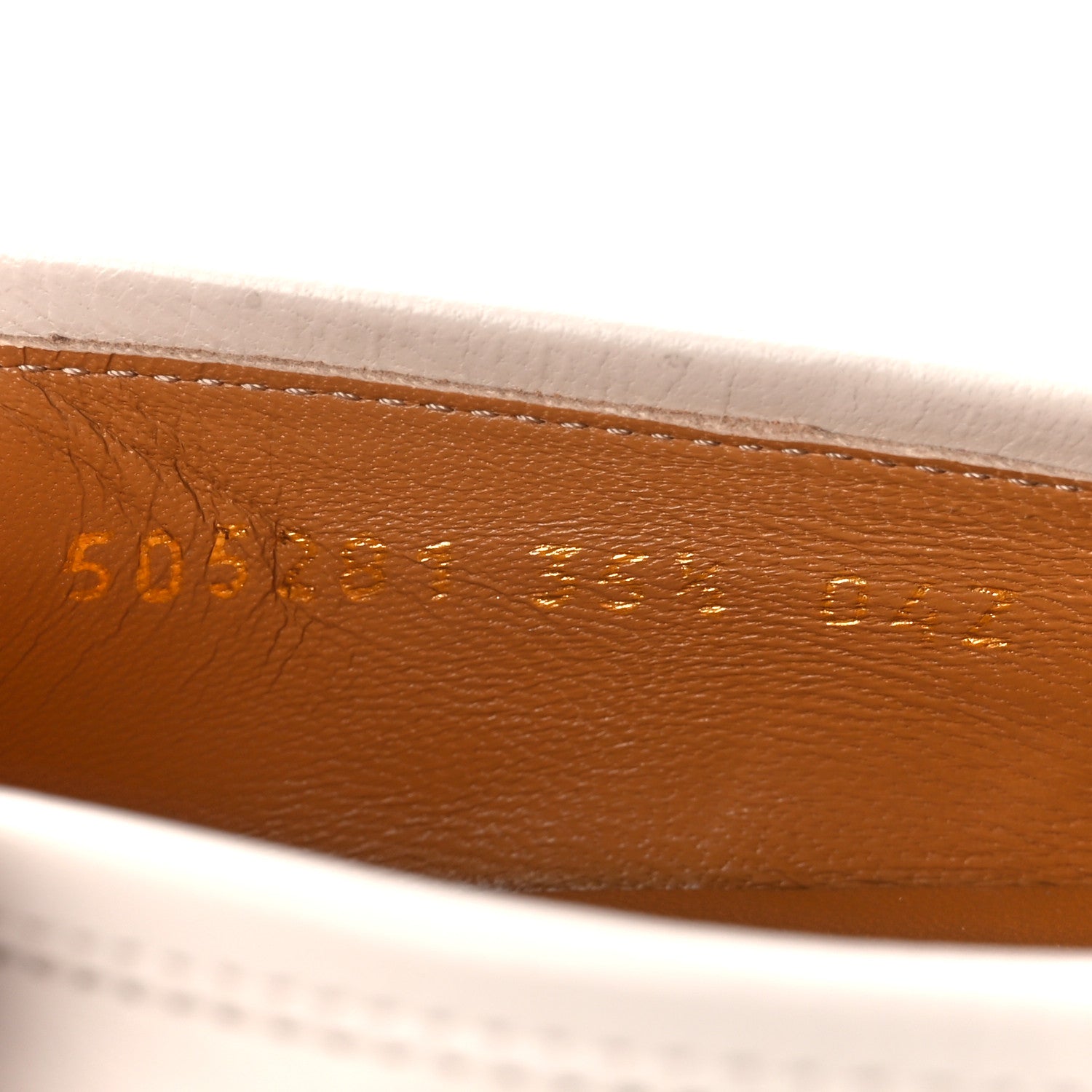 Gucci Goatskin Bee Star Embroidered Womens Jordaan Loafers 35.5 Mystic White 8 of 9