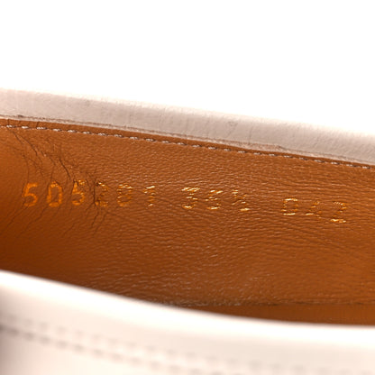 Gucci Goatskin Bee Star Embroidered Womens Jordaan Loafers 35.5 Mystic White 8 of 9