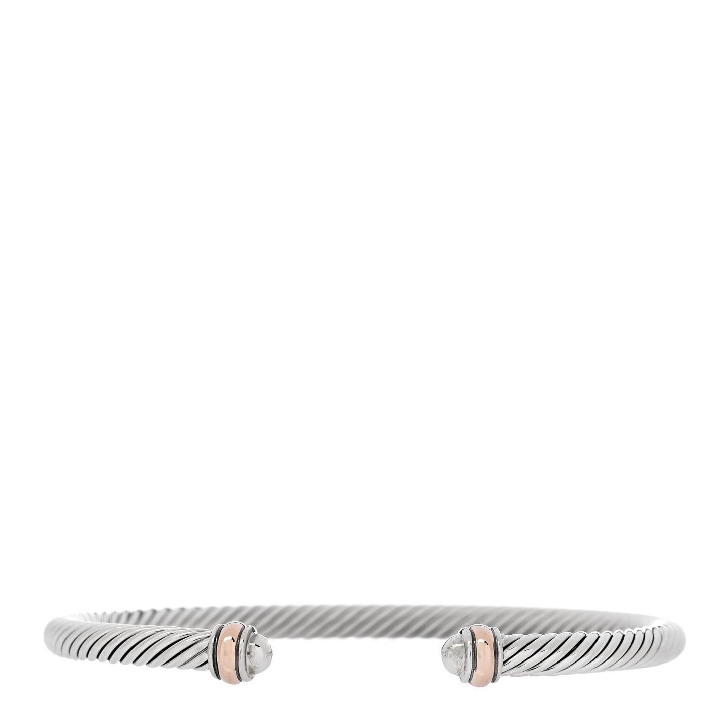 Sterling Silver 18K Rose Gold 4mm Cable Classics Bracelet