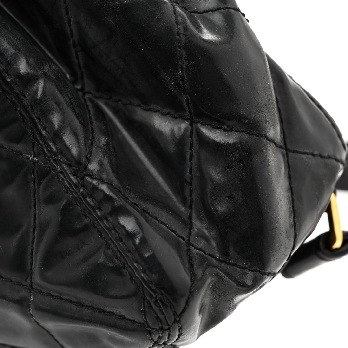 Patent Quilted Backpack Black