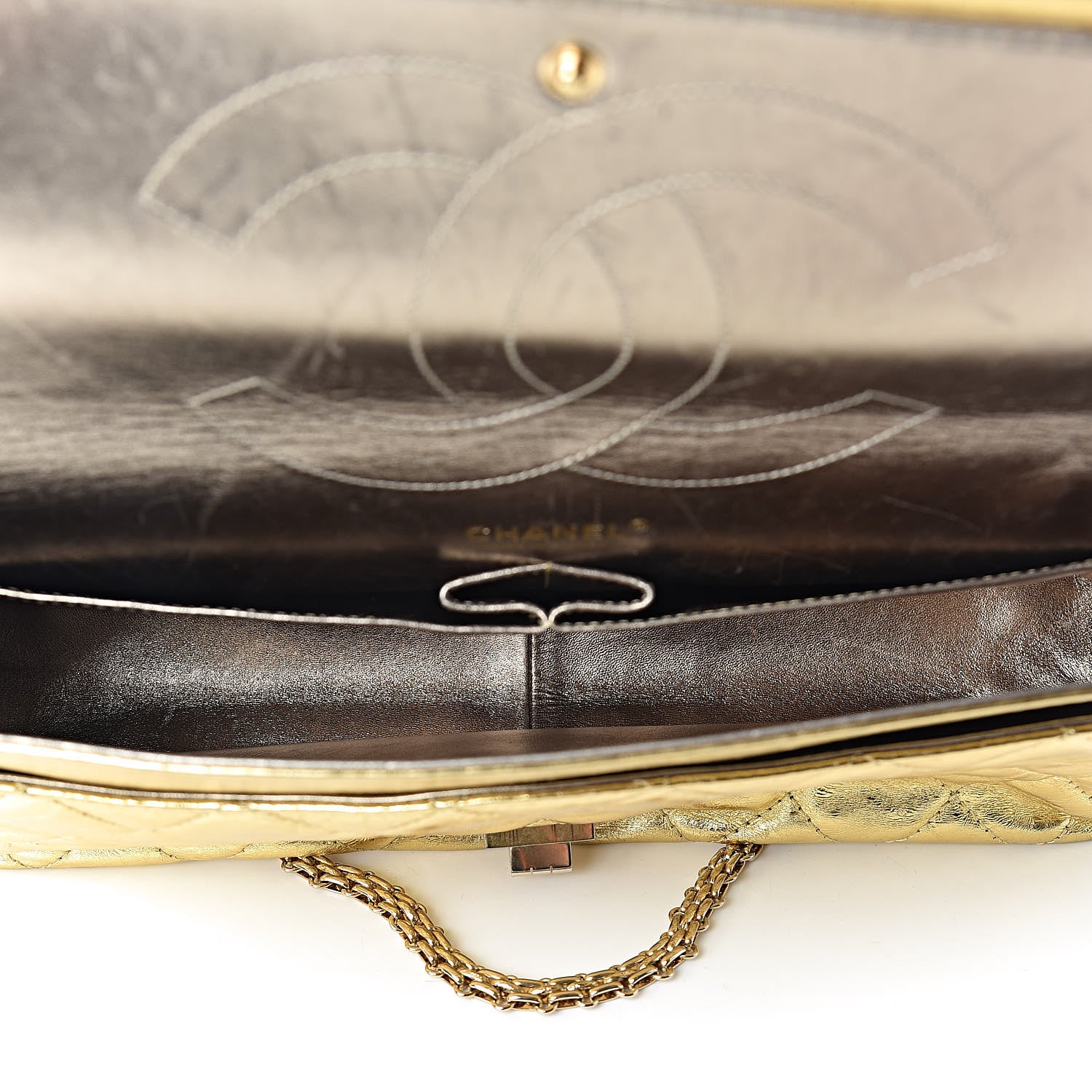 Chanel Metallic Aged Calfskin Quilted 2.55 Reissue 228 Flap Gold 5 of 16