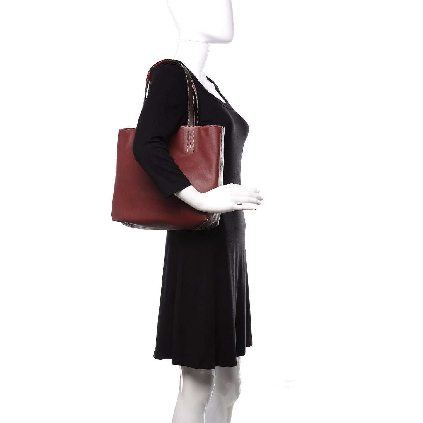 Veau Sikkim Swift Double Sens 30 Reversible Tote Ebene Rouge H Brique Prune
