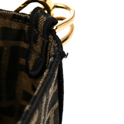 Fendi Fabric Jacquard FF 1974 Medium Baguette Tobacco Moro Black 10 of 12
