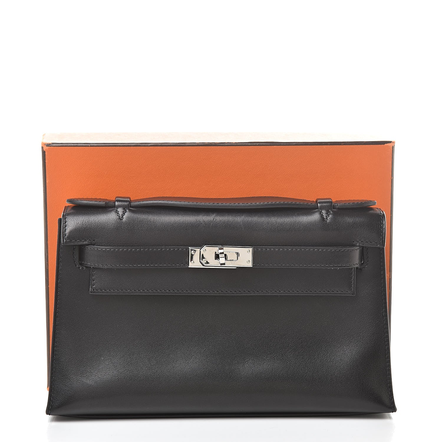 Hermes Swift Kelly Pochette Clutch Black 14 of 14