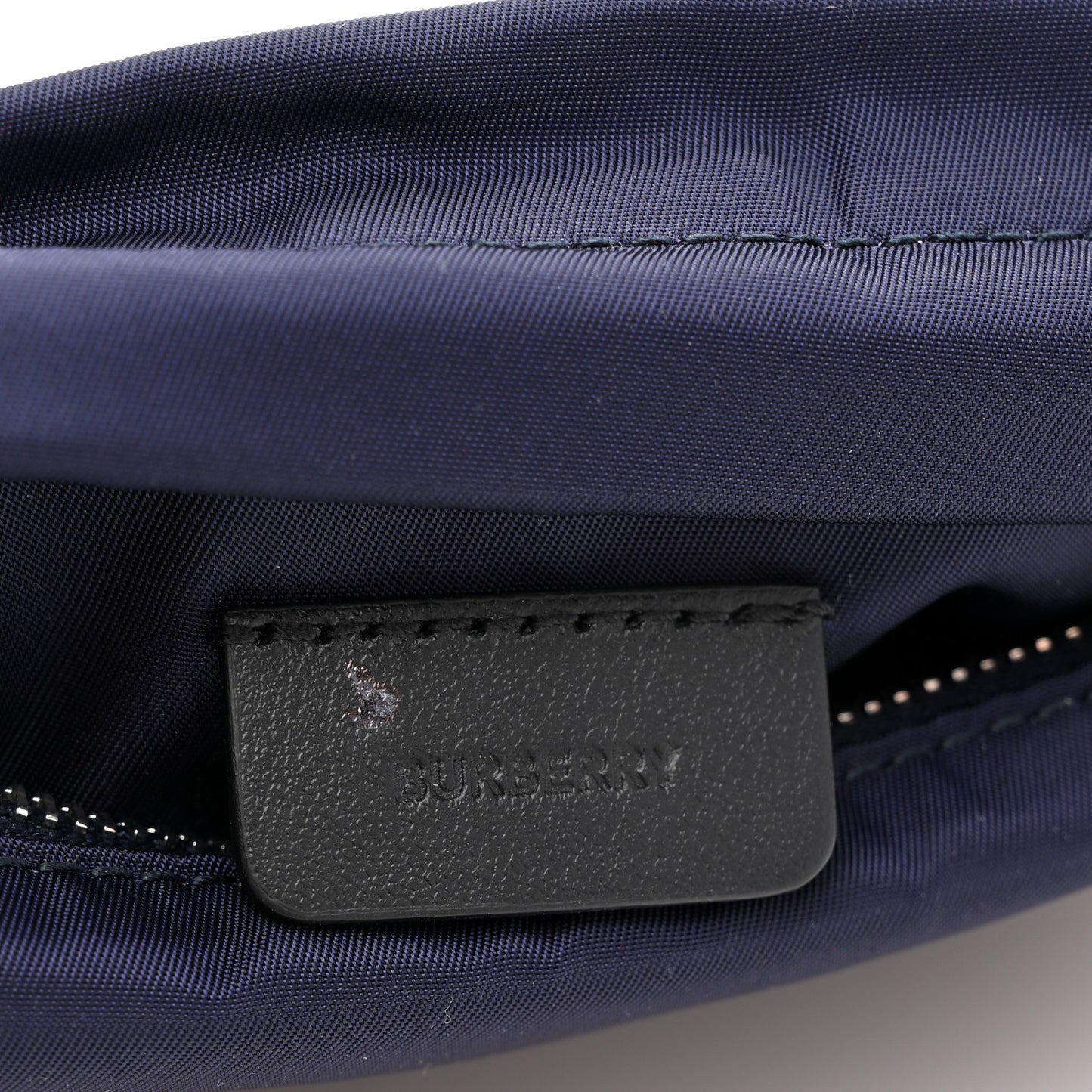 Nylon Vintage Check Print Logo Wristlet Navy