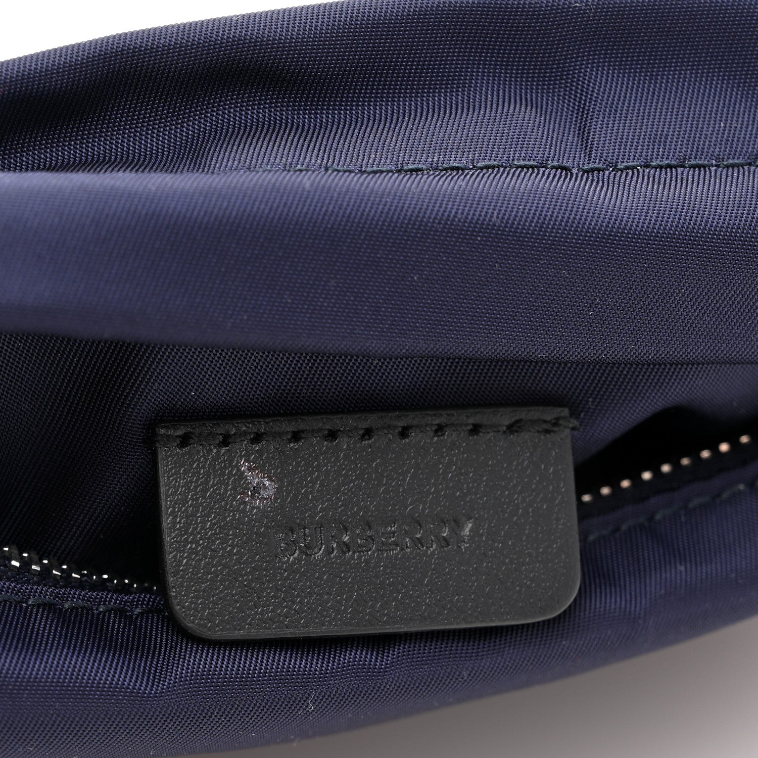 Burberry Nylon Vintage Check Print Logo Wristlet Navy 6 of 9