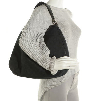 Gucci Monogram Large New Ladies Web Hobo Black 2 of 9