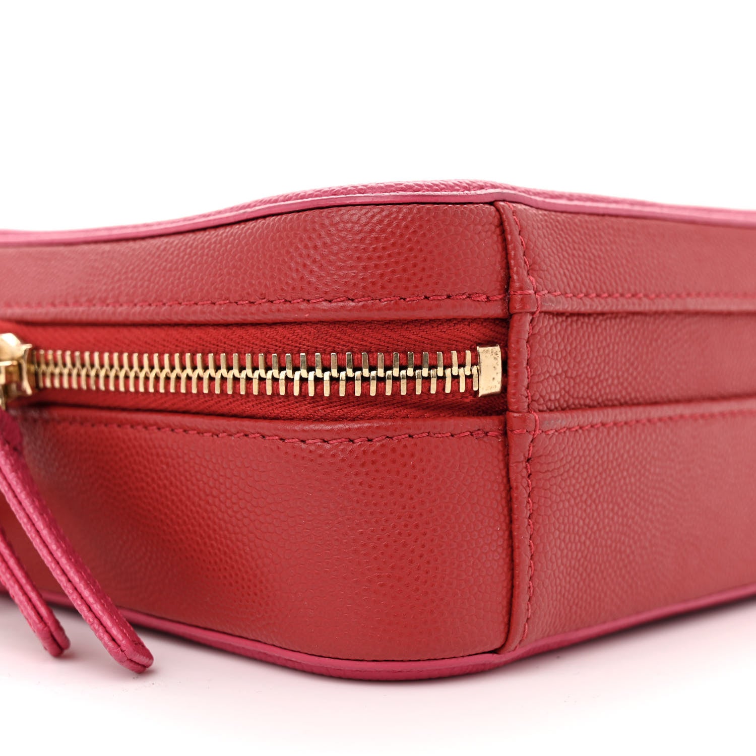 Chanel Caviar Quilted Small CC Filigree Vanity Case Red Dark Pink 9 of 15