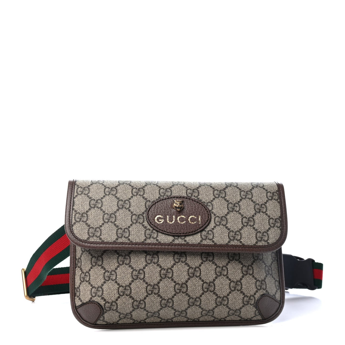 GG Supreme Monogram Neo Vintage Web Belt Bag Brown