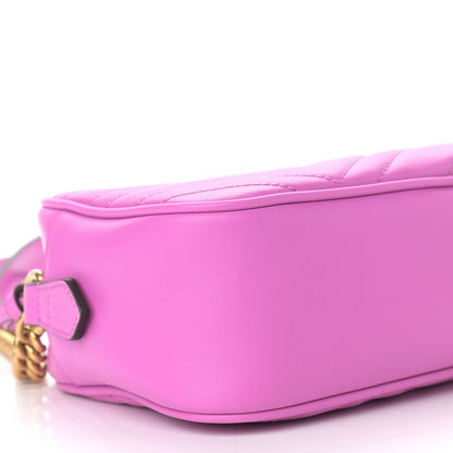 Gucci Calfskin Matelasse Small GG Marmont Chain Shoulder Bag Candy Mousse 9 of 10