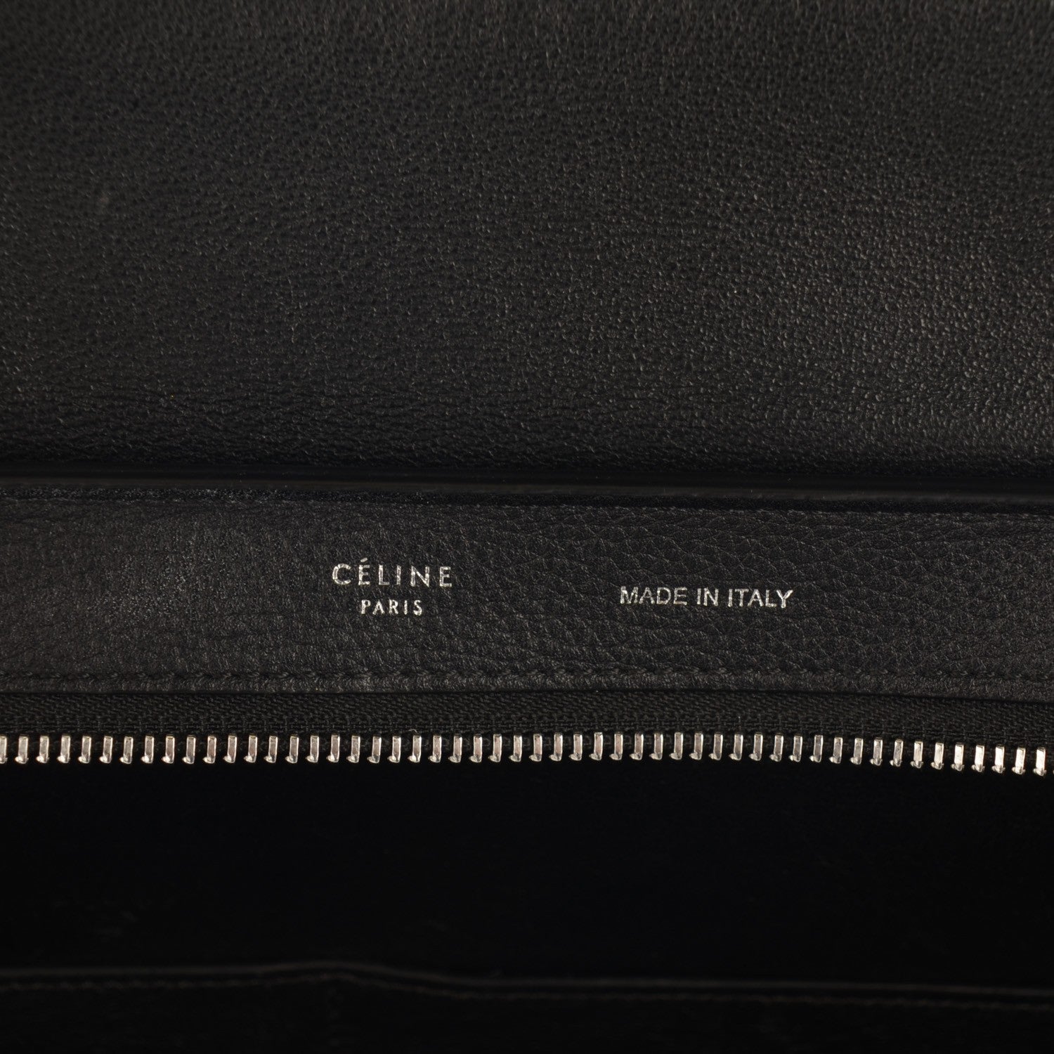 Celine Drummed Calfskin Suede Small Trapeze Black 5 of 7
