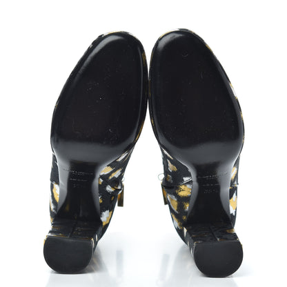 Saint Laurent Jacquard Leopard Loulou Ankle Boots 35.5 Oro 5 of 8