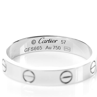 Cartier 18K White Gold 3.5mm LOVE Wedding Band Ring 57 8 4 of 5