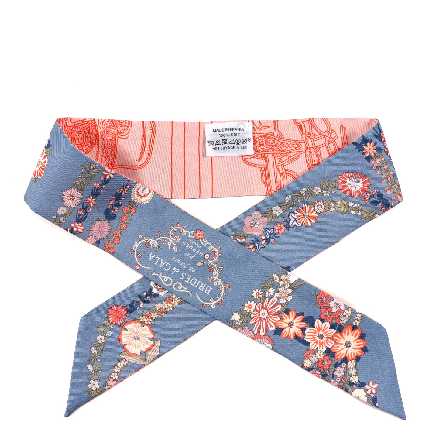 Silk Brides De Gala En Fleurs Twilly Blue Jean Rose Saumon