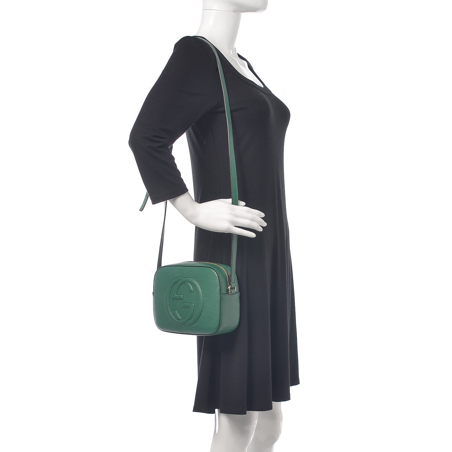 Gucci Pebbled Calfskin Small Soho Disco Bag Emerald Green 2 of 10