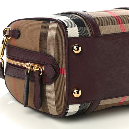 Burberry House Check Derby Calfskin Small Alchester Bowling Bag Mahogany Red 8 of 9
