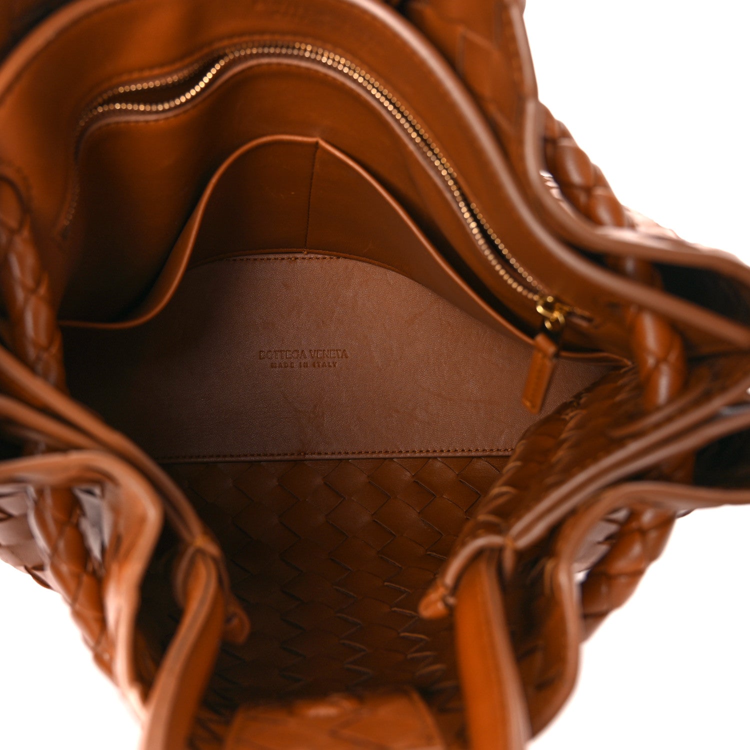 Bottega Veneta Nappa Intrecciato Medium Andiamo Shoulder Bag Cognac 6 of 14