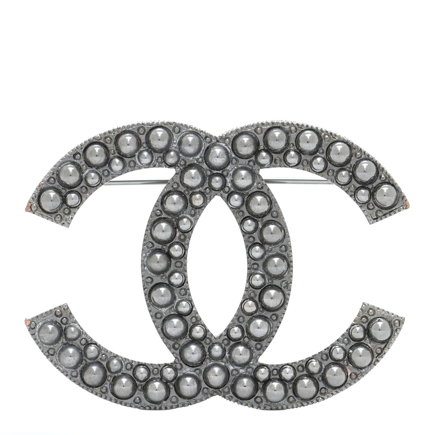 Ruthenium Pearl CC Brooch Dark Grey