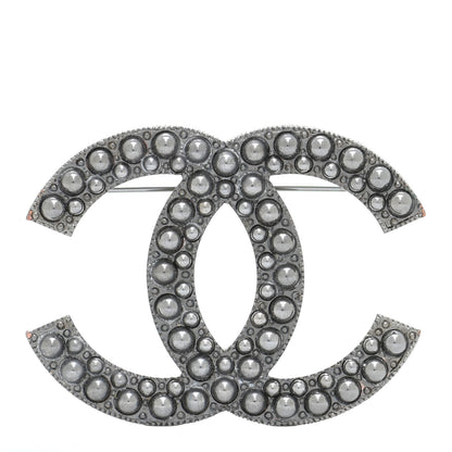 Chanel Ruthenium Pearl CC Brooch Dark Grey 1 of 5
