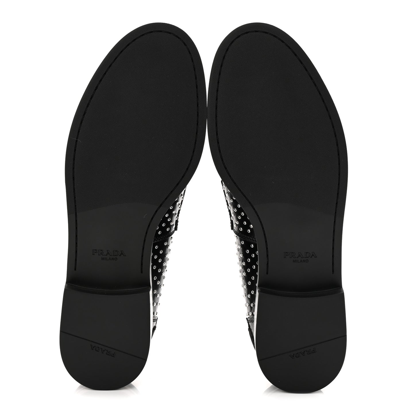 Spazzolato Studded Metal Triangle Logo 20mm Loafers 39 Black