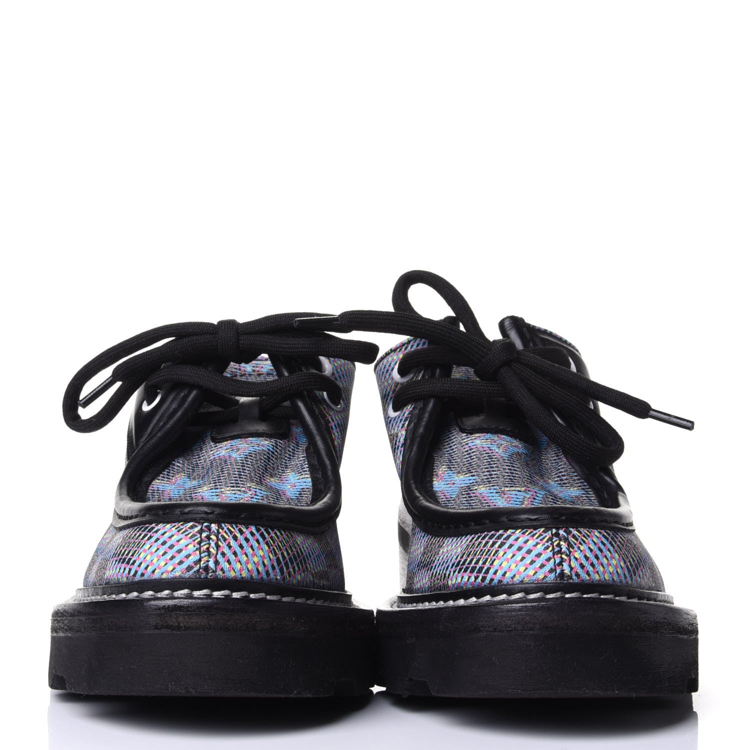 Louis Vuitton Damier LV Pop Beaubourg Platform Derby Shoes 36 Blue 2 of 4