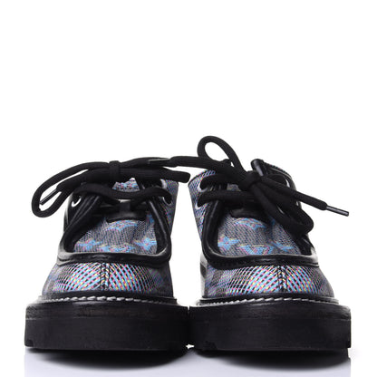 Louis Vuitton Damier LV Pop Beaubourg Platform Derby Shoes 36 Blue 2 of 4